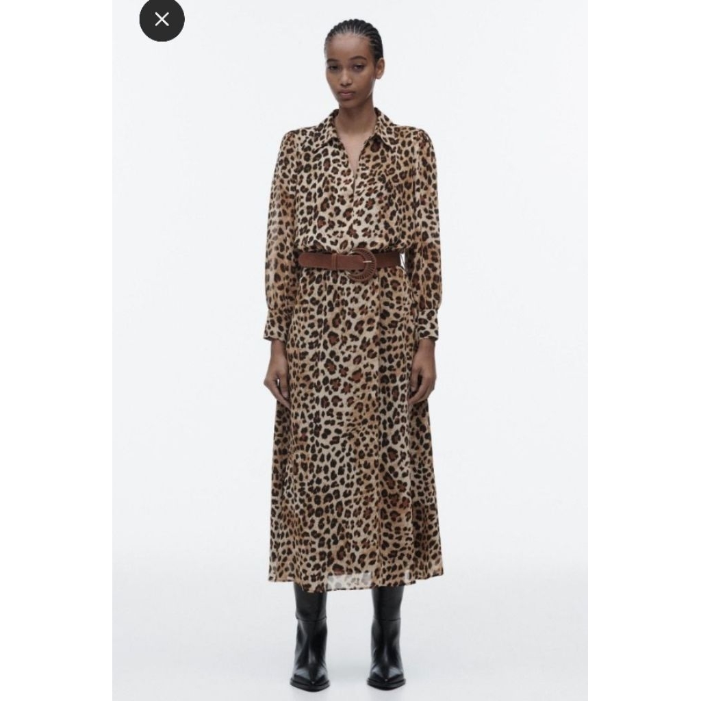 ORIGINAL ZARA ANIMAL PRINT LONG DRESS LEOPARD