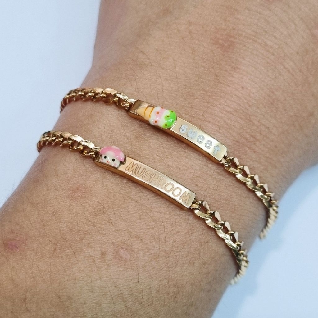 Gelang Anak / Bayi Emas 8K Model Rantai Plat - BW4