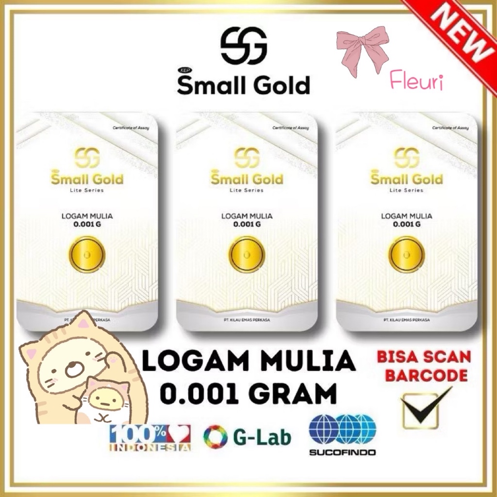 FLEURI | EMAS MINI 0.001 gram SMALL GOLD LOGAM MULIA ASLI MINIGOLD mini gold Baby Gold Babygold emas