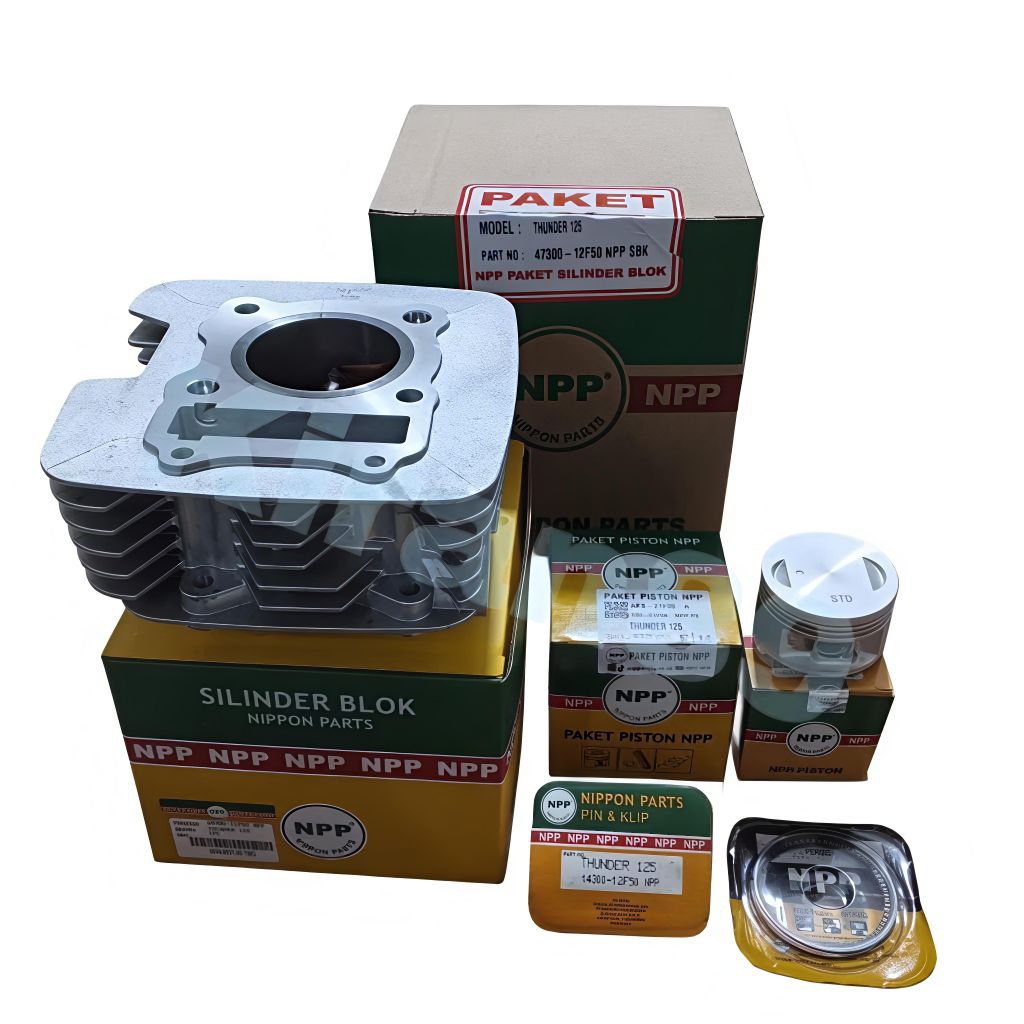 Silinder Kit Blok Seher Thunder 125 125F + Piston Kit Thunder 125 Ori Npp