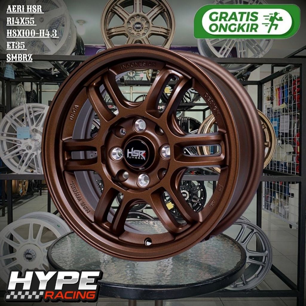 Pelek Mobil Murah Ring 14 untuk Avanza , Brio , Ayla , Datsun - Velg HSR AERI Ring 14 R14