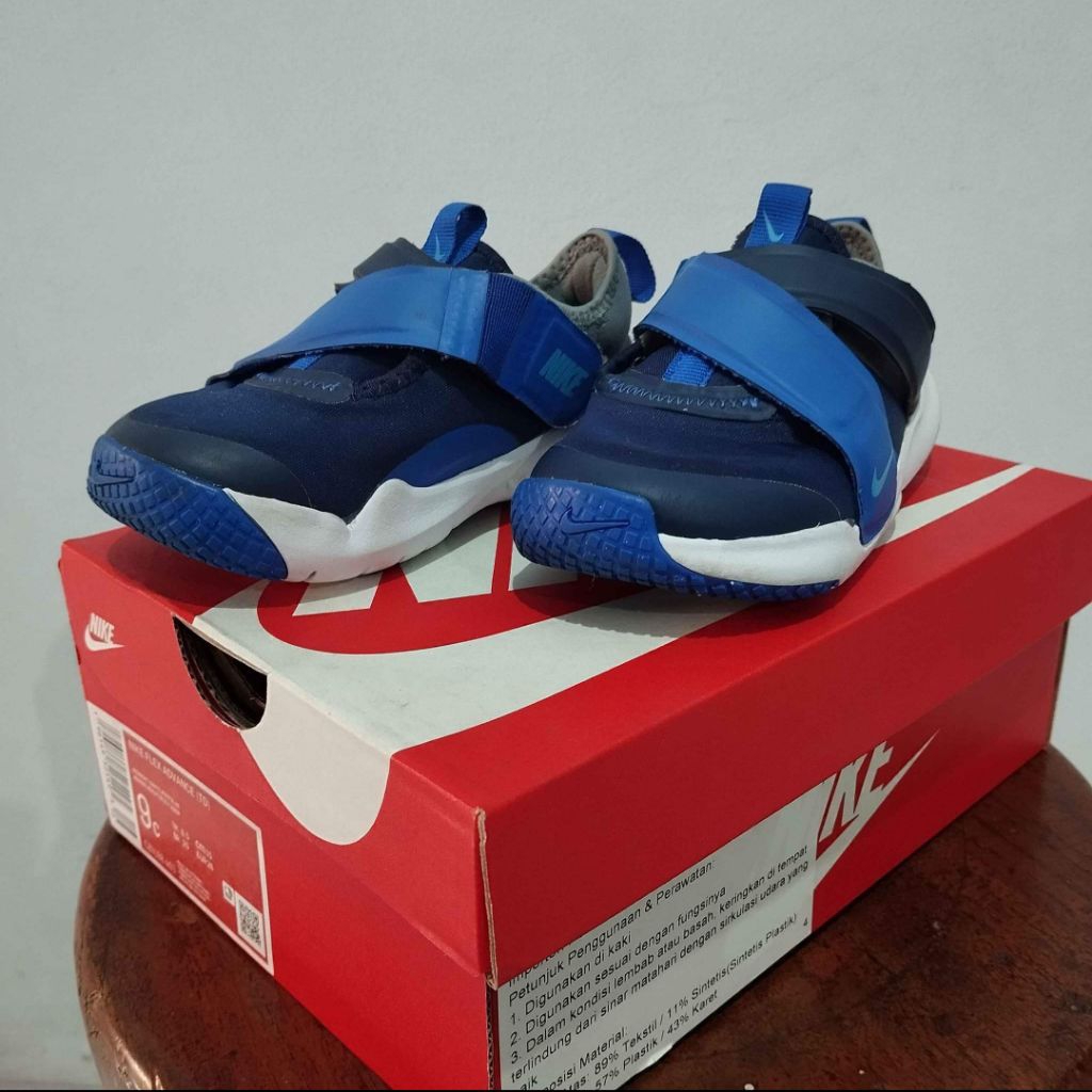 [Preloved] Sepatu Anak Nike Flex Advance Biru Putih Super Mint Condition Ukuran 26