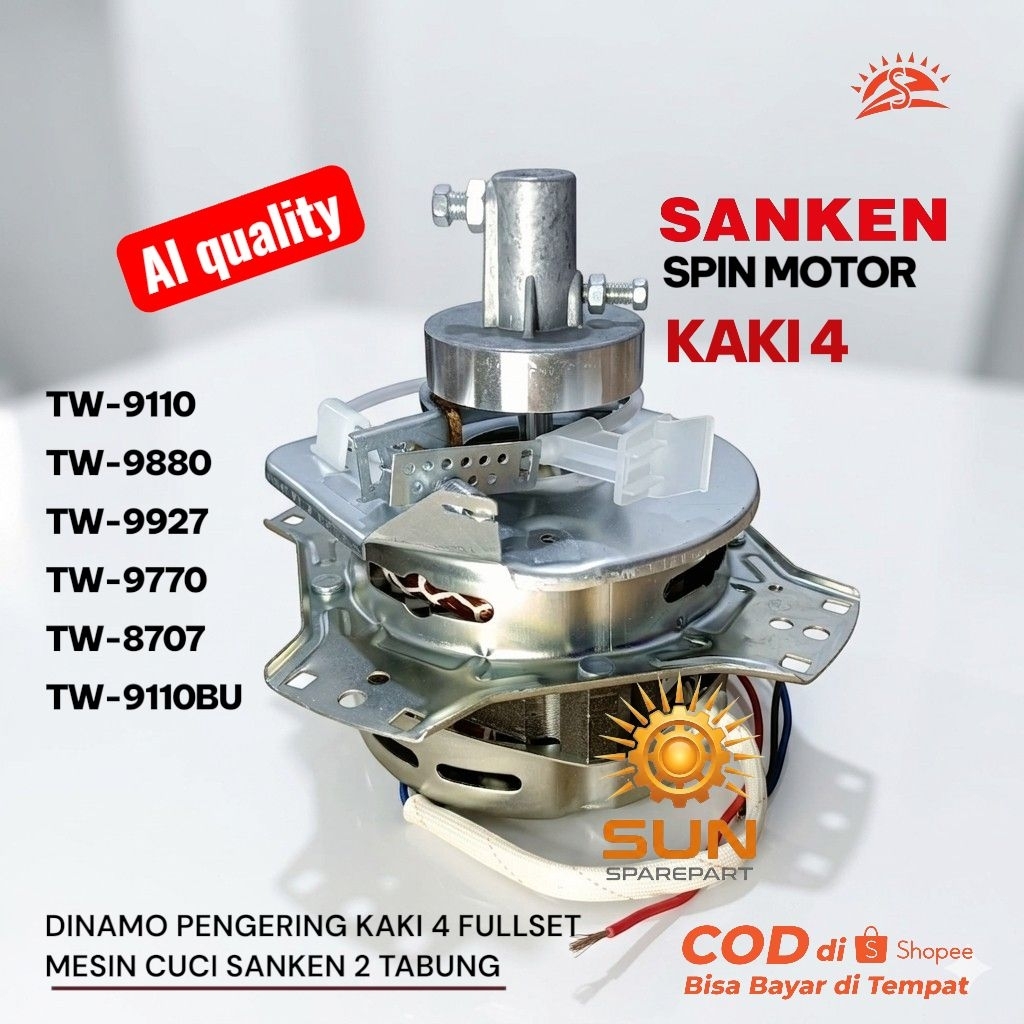 Dinamo pengering sanken Fullset KAKI 4 AL Quality TW-9110 TW-9880 TW-9927 TW-9770 TW-8707 TW-9110BU