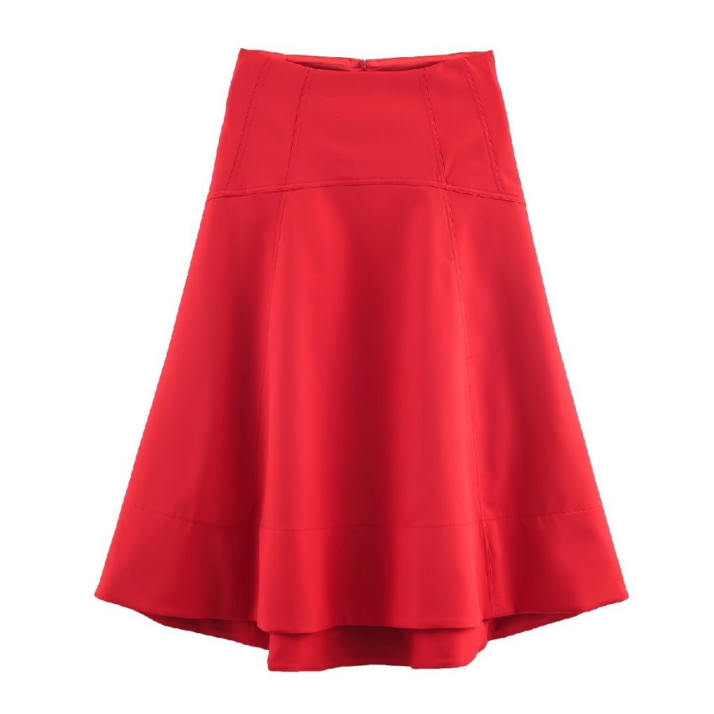 Red flare skirt/ rok merah formal flare