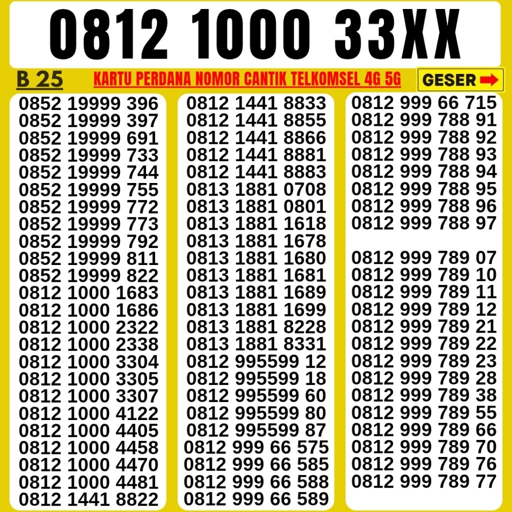 Nomor Cantik Telkomsel Panca Super 10000 Kartu Perdana Telkomsel Tsel Red Telkomsel 5g Telkomsel 10 