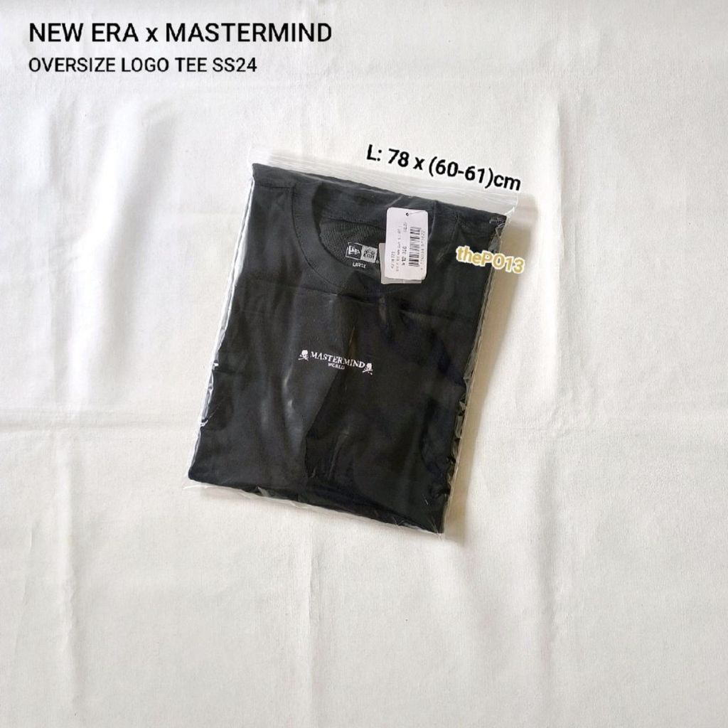 NEW ERA X MASTERMIND MMW OVERSIZED LOGO TEE BLACK SS24 AUTHENTIC 100% BNWT