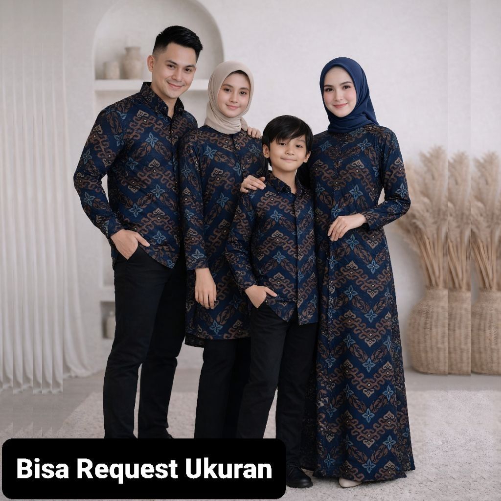 BAJU SERAGAM BATIK COUPLE GAMIS PASANGAN SARIMBIT KELUARGA CUSTOM ANAK BALITA REMAJA CEWEK COWOK / A