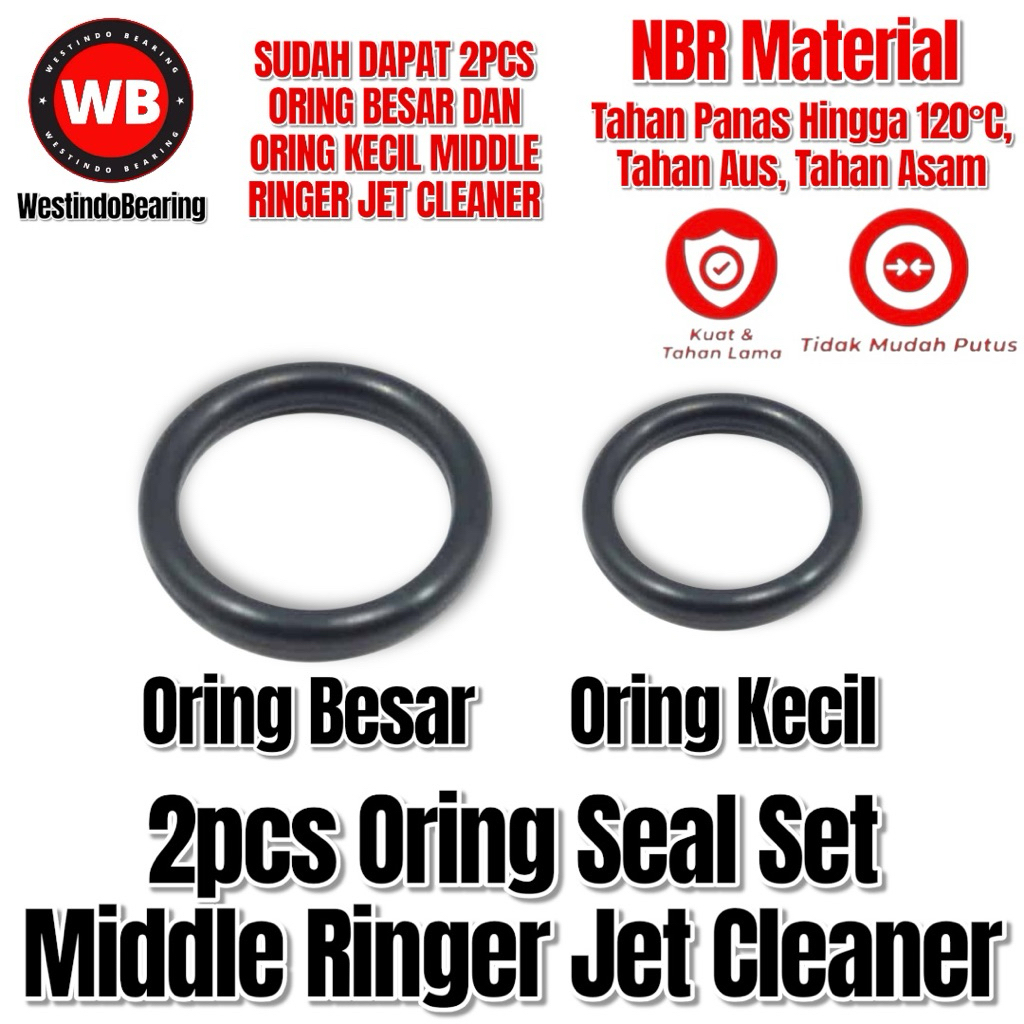 2pcs Oring Seal Set Middle Ringer Jet Cleaner O ring Besar Kecil