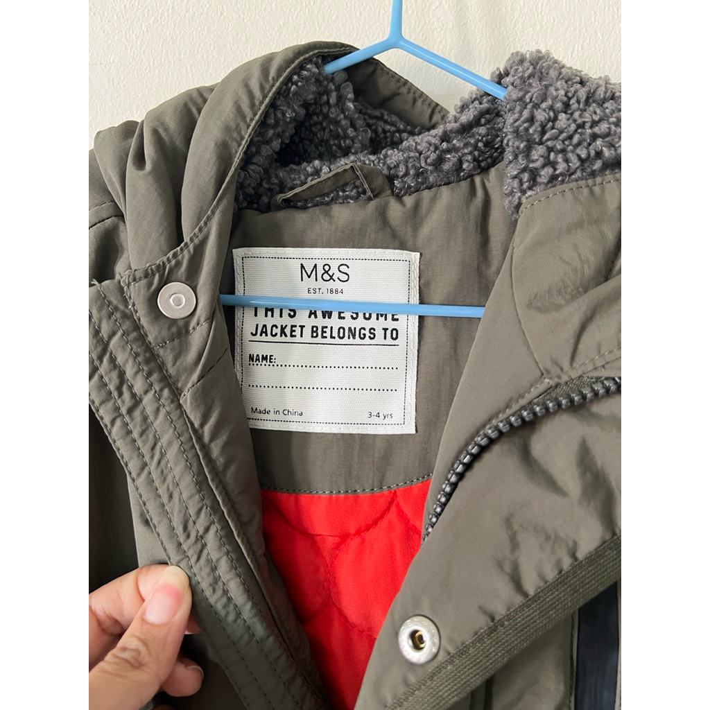 PreLoved Jaket Hoodie Winter anak MARK & SPENCER ORI (size 3-4 Y)