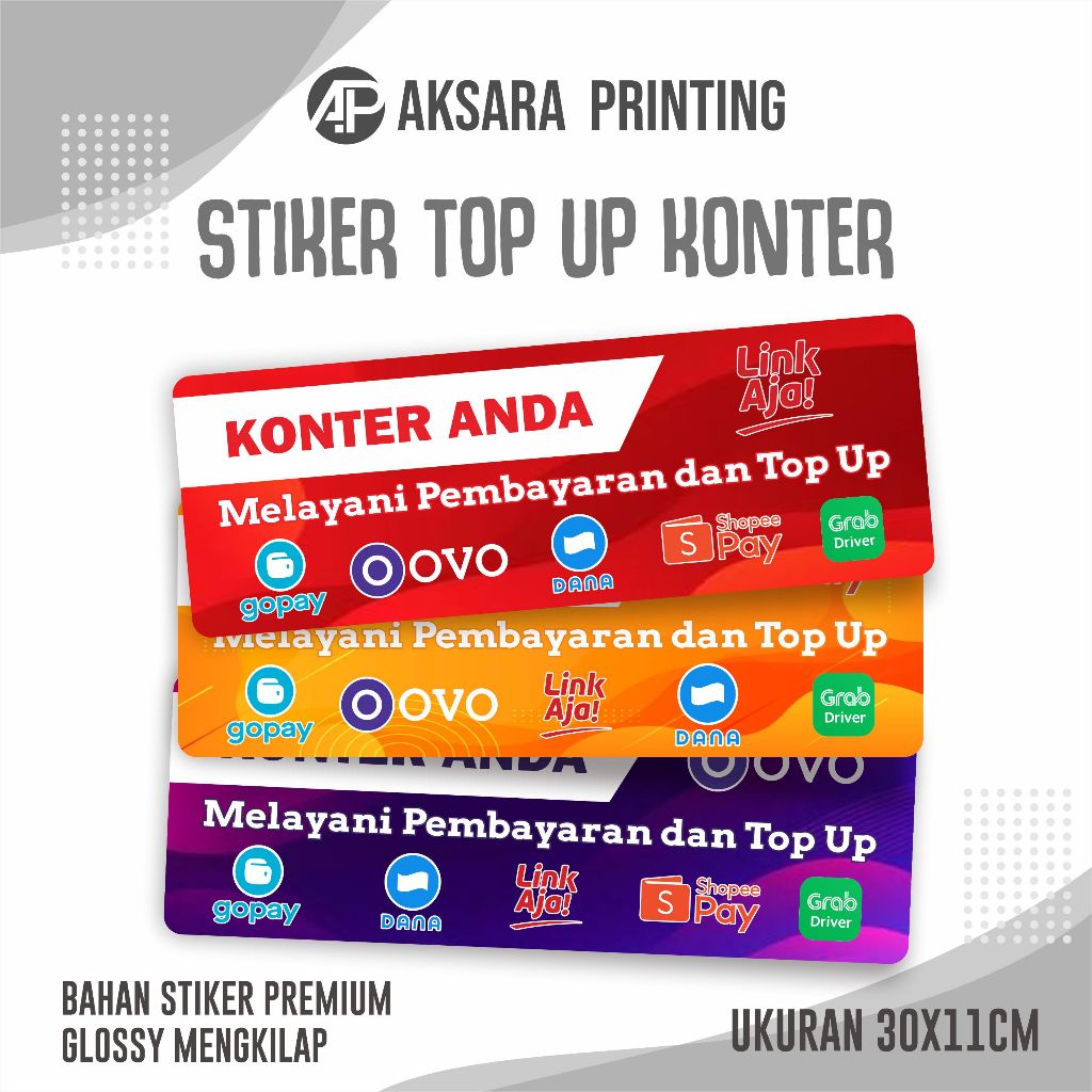 Stiker Etalase Konter Stiker Etalase Top Up Sticker Hiasan Etalase Konter Bisa Custom