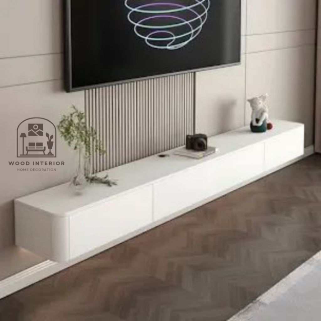 Meja tv minimalis warna putih