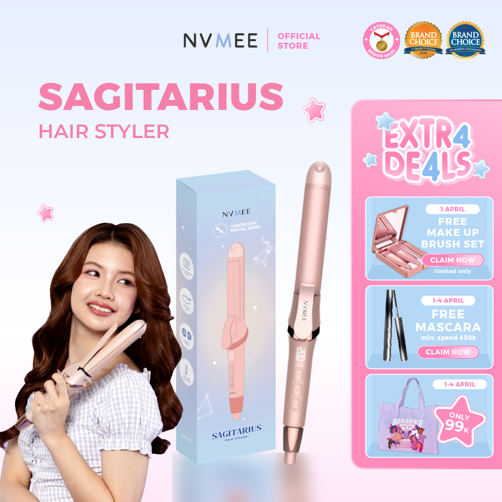 NVMEE - Catokan Rambut 2in1 LED Touch Sagitarius Hair Styler