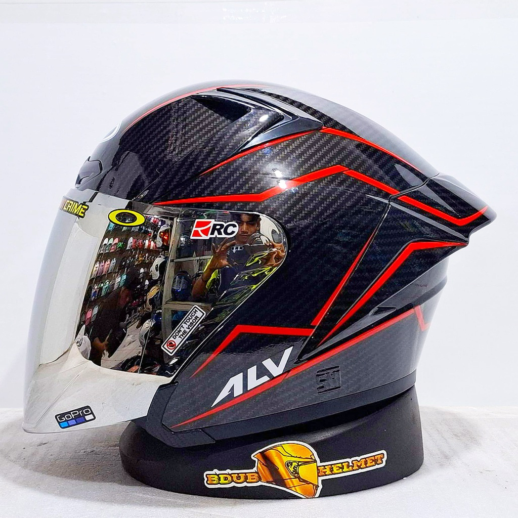 HELM ALV ULTRON V2 CARBON HELM HALF FACE MOTIF SNI ORI