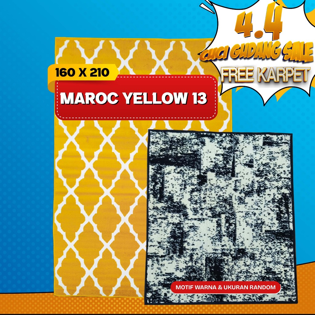 PROMO KARPET MAROC 160x210 MAROC YELLOW 13 + FREE KARPET