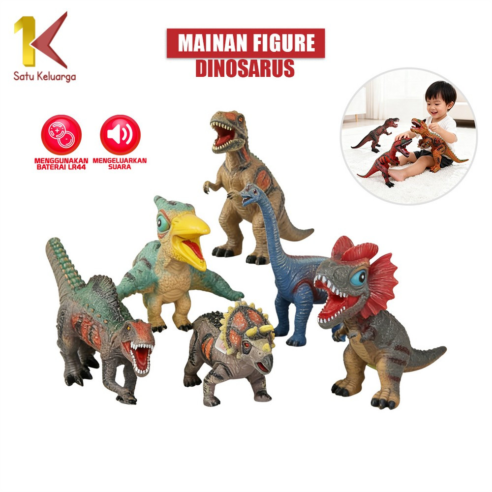 Satu Keluarga Mainan Figure Dinosaurus M263 M265 Maenan Edukasi Anak T Rex Jurassic World Brontosaur