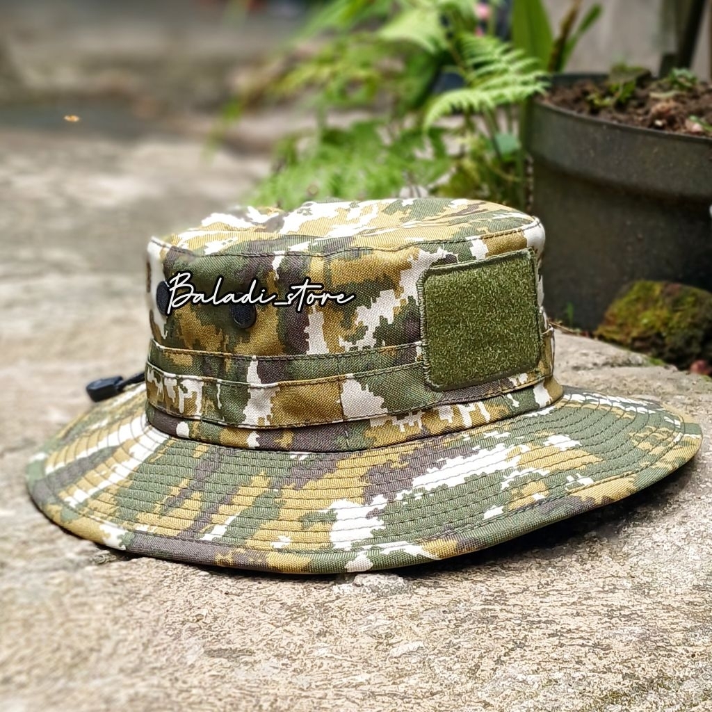 Topi rimba loreng green sage // topi rimba loreng velbet / topi rimba green sage