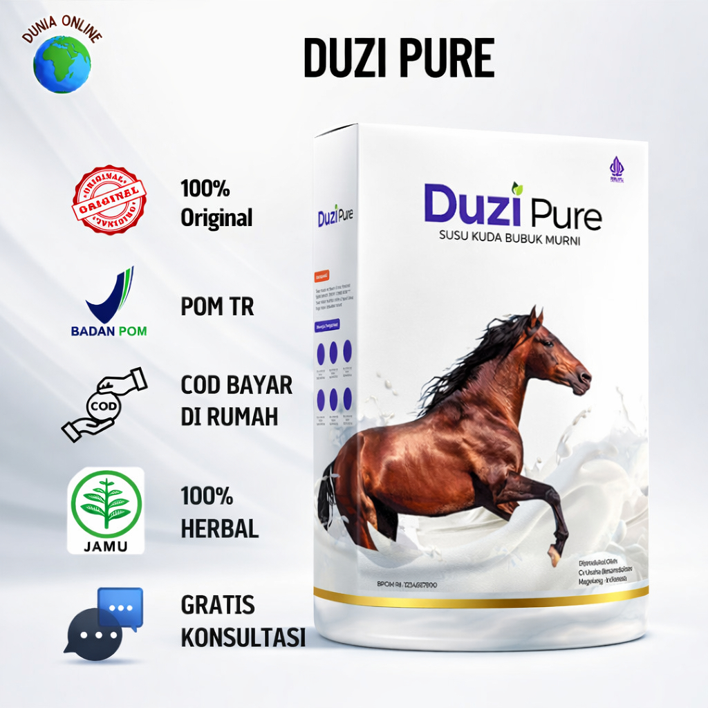 Duzi Pure Susu Kuda Bubuk Original Atasi Masalah Asam Urat  Rematik
