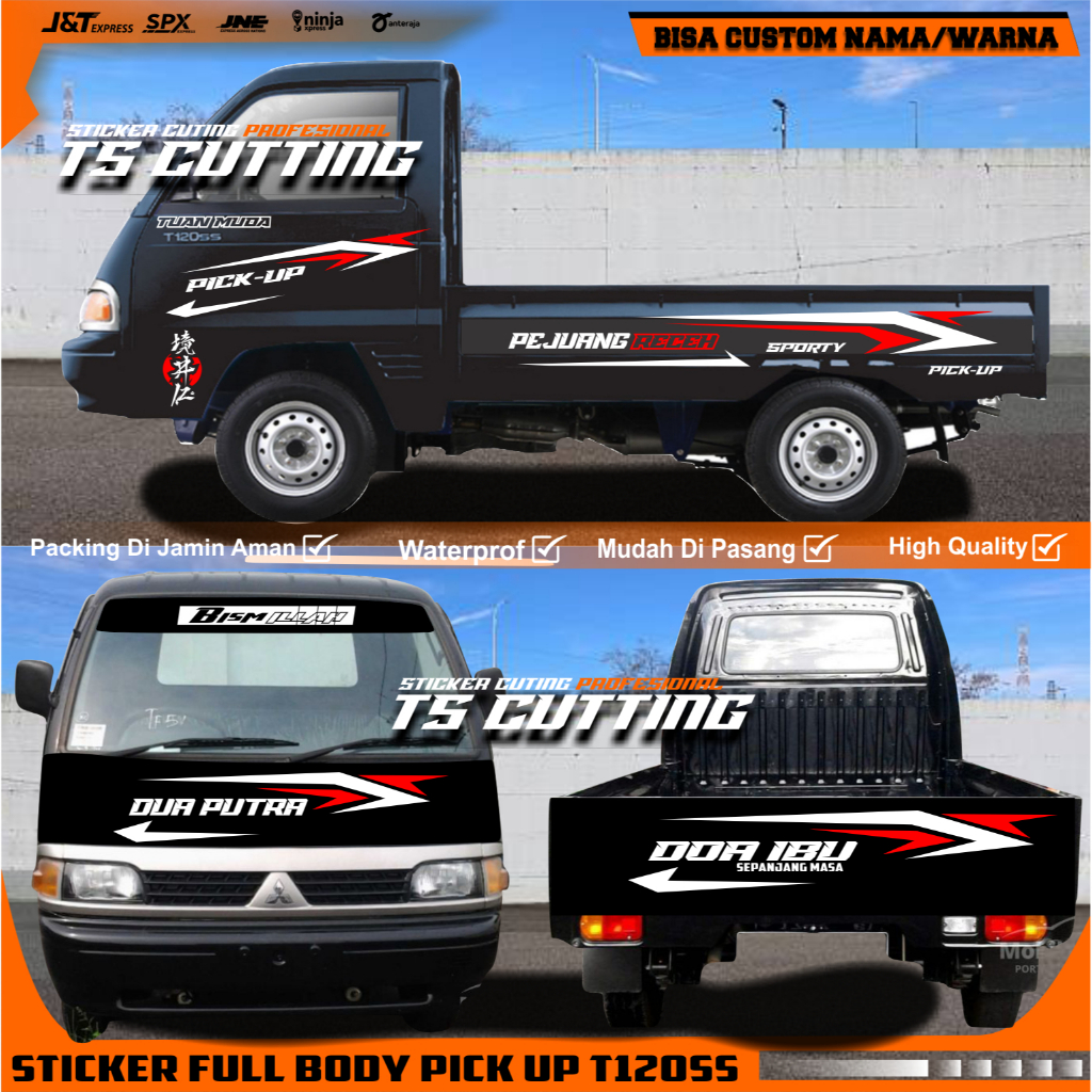 (TERBARU) Sticker Body Mobil Pick Up tss 120 Full bak kabin