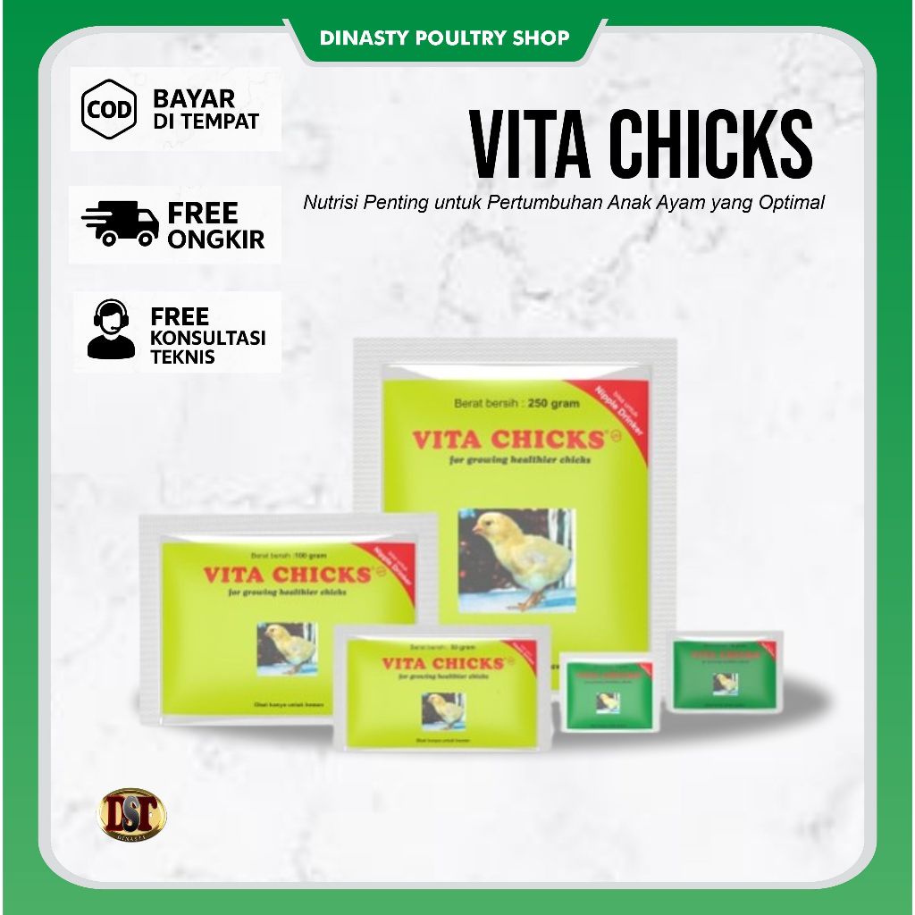 Vita Chicks Vitamin Anak Ayam DOC Suplemen Nutrisi Pertumbuhan Broiler Petelur