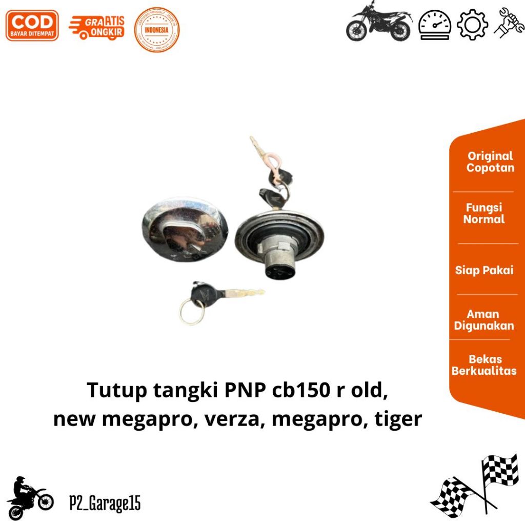 Tutup tangki original copotan motor cb150 r old,new megapro mono,verza,megapro,tiger