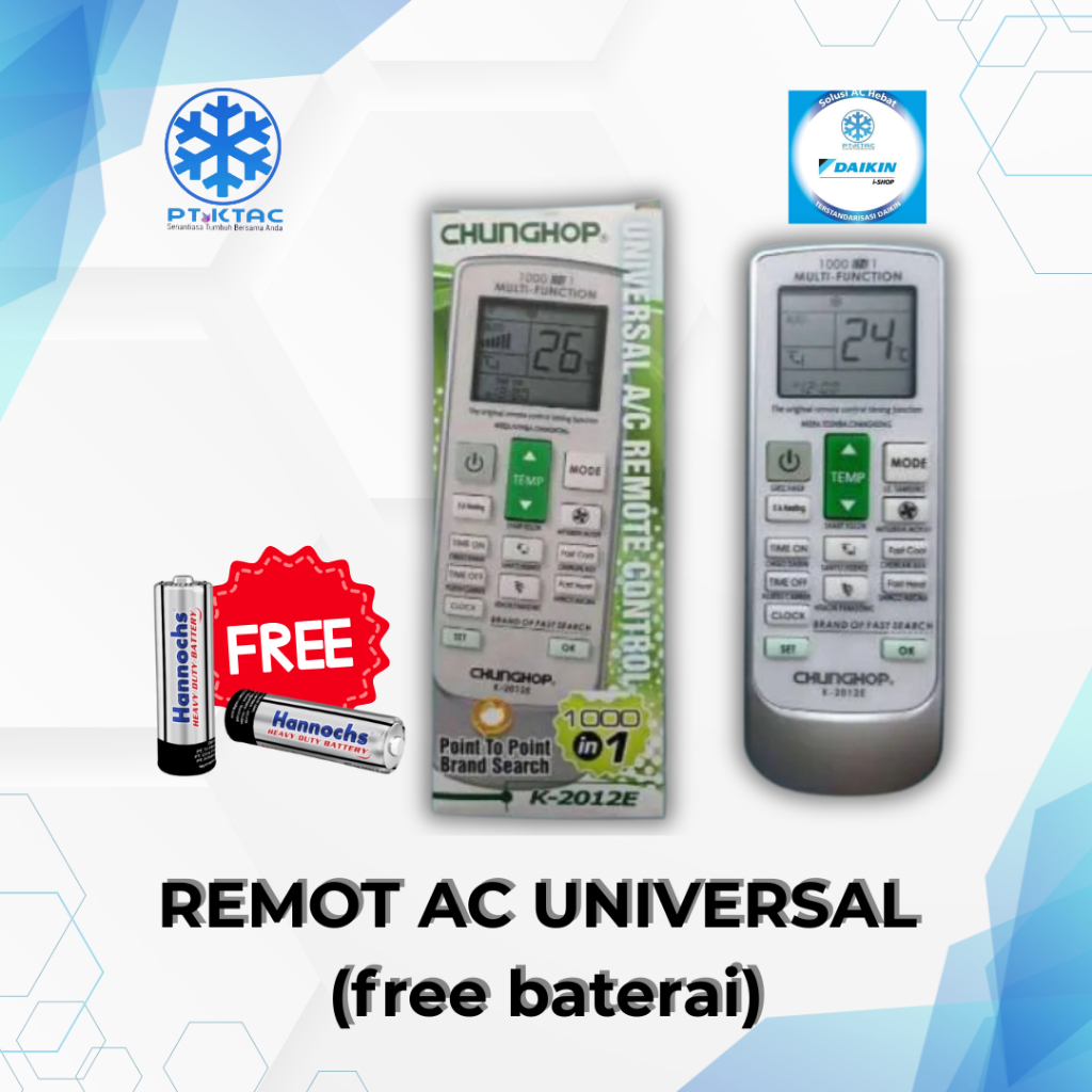 REMOT AC MULTI (CHUNGHOP) + BATERAI