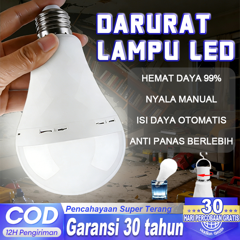 [Garansi 30 Tahun] Lampu Emergency Bohlam E27 3 Mode Nyala 15W/30W/40W/50W | Menyala Otomatis Saat M