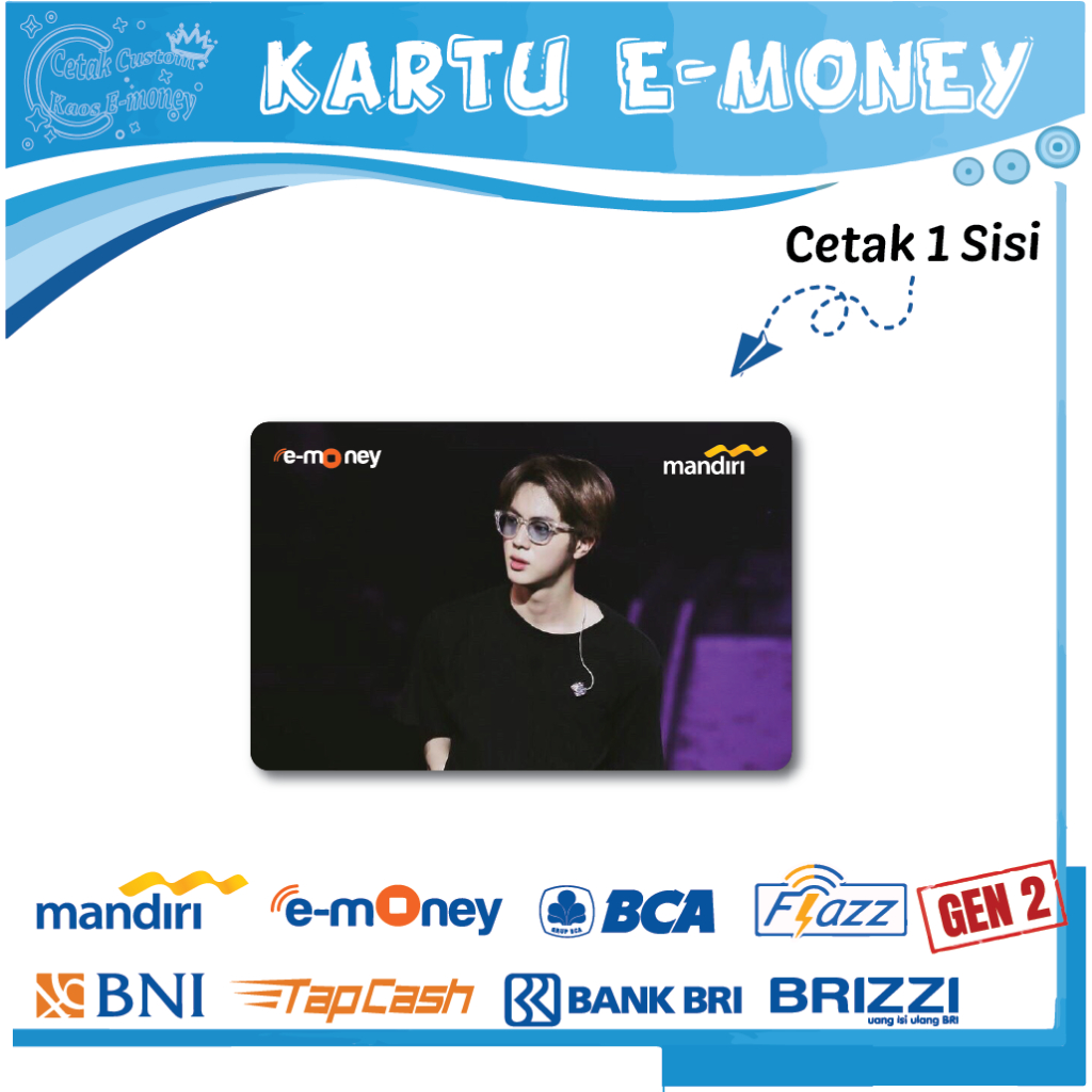 KARTU E MONEY E TOLL GAMBAR KPOP BTS ARMY KOREA EMONEY MANDIRI BCA BNI BRI - 1 SISI