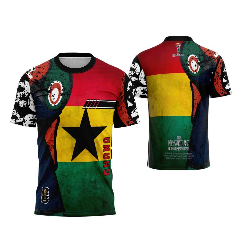 Ghana Jersey | Baju Suporter Ghana Lengan Pendek / Kaos Piala Dunia FIFA 2026 Terbaru