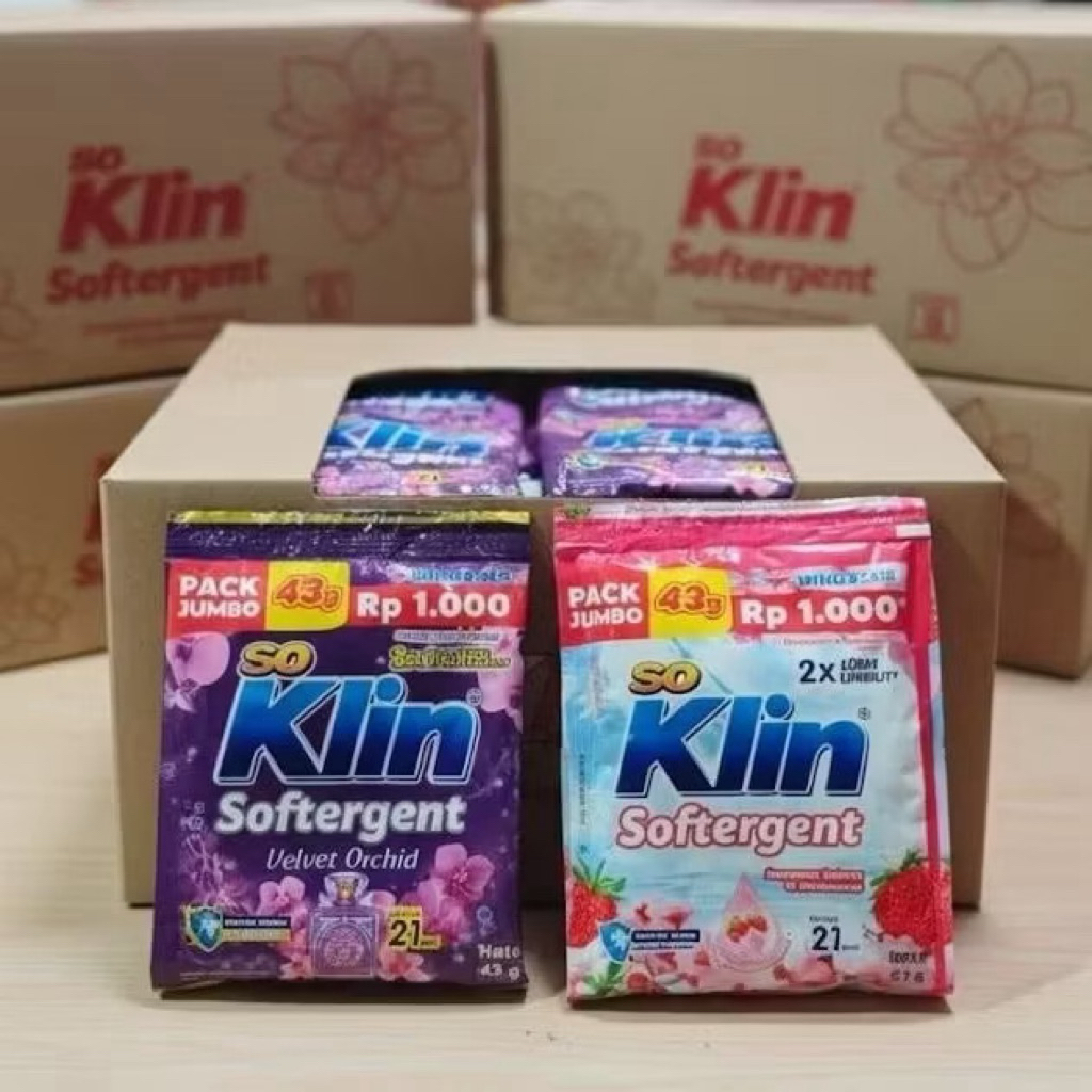 1 Dus isi 72pcs SOKLIN SOFTERGENT PK - Soklin Rencengan Detergen Bubuk Softergent Soklin