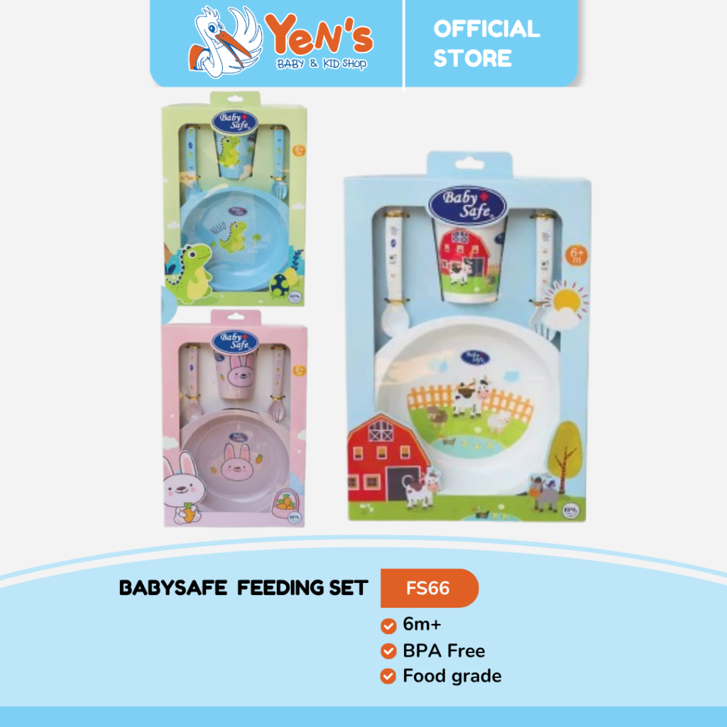 BabySafe Feeding Set FS66 BPA Free | Alat Makan Bayi | Peralatan Makan Bayi