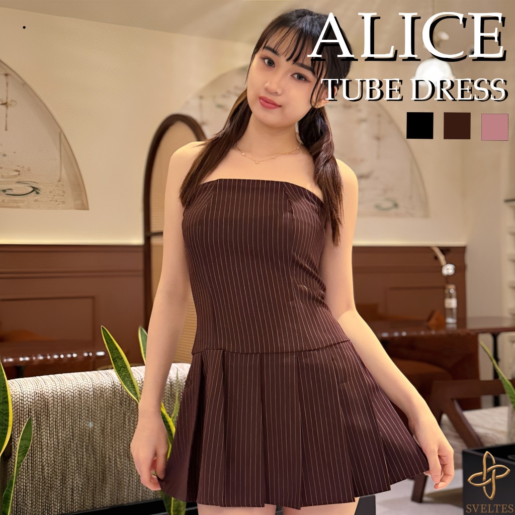 SVELTES | ALICE - MINI TUBE DRESS | Tube Dress | Katun Premium | Stripe Dress | Dress Party | Dress 