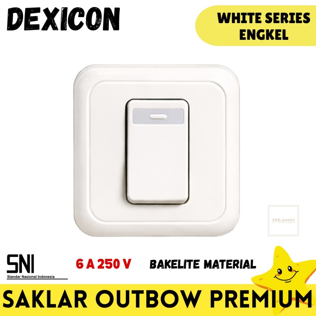 Saklar Lampu Outbow Engkel Stop Kontak Dinding Premium OB Sakelar Lampu Rumah Putih DEXICON SNI