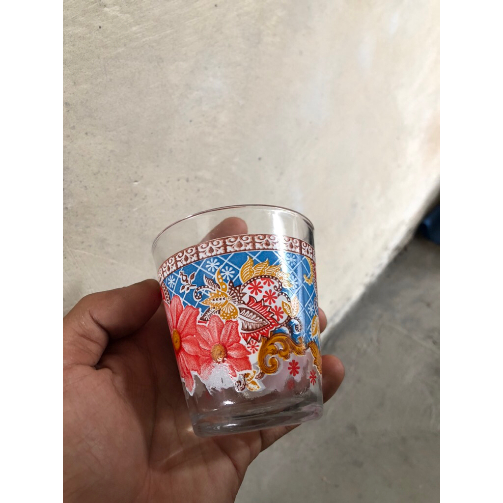 gelas Vintage jadul antik batik