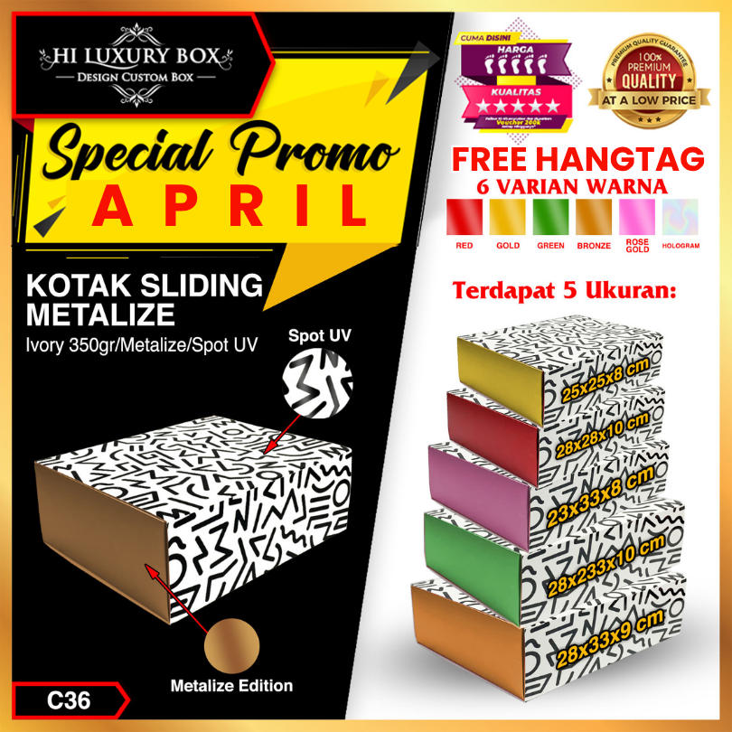 Slide Box/Kotak Kado/Box Premium/Box Hampers/Gift Box - C36