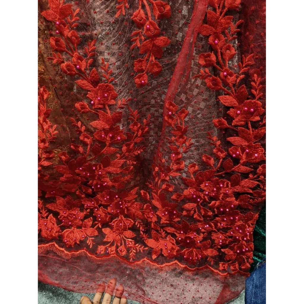 kain orgaza bordir/kain organza bordir terlaris/kain organza bordir terlaris