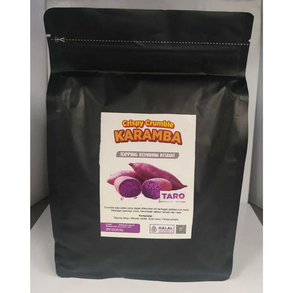 GOLDFOOD Crispy Crumble Karamba TARO 1 Kg Topping Remahan Biskuit varian TARO 1 kg