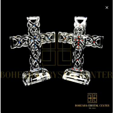 Bohemia Crystal - Pajangan Kristal Salib Mutiara