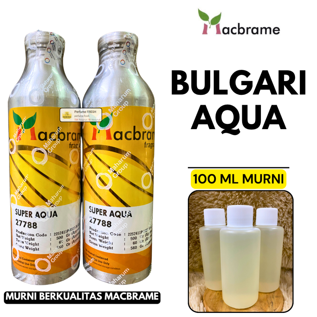 Bibit Parfum Bulgari AQUA Repack 100 ML Murni MACBRAME - Biang Minyak Wangi Tahan Lama - AQUACE 2 in