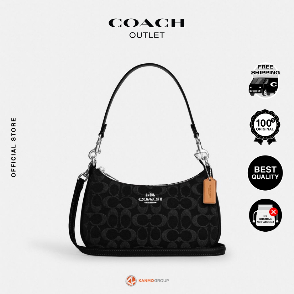 Coach Teri Shoulder Bag In Signature Denim - Tas Bahu Wanita