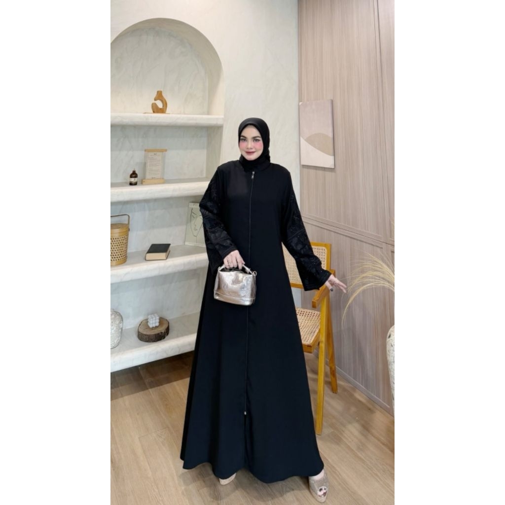 Abaya Malika Sabrina Royal Hitam Busana Muslimah Jumbo ld 120