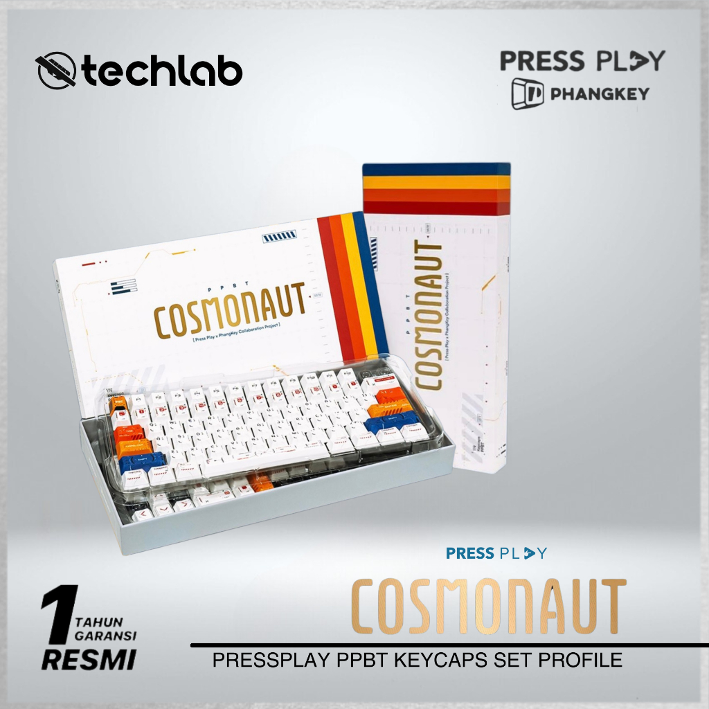 Press Play Cosmonaut / PPBT PBT Dye Sub Keycap Set by PressPlay x Phangkey Keycaps