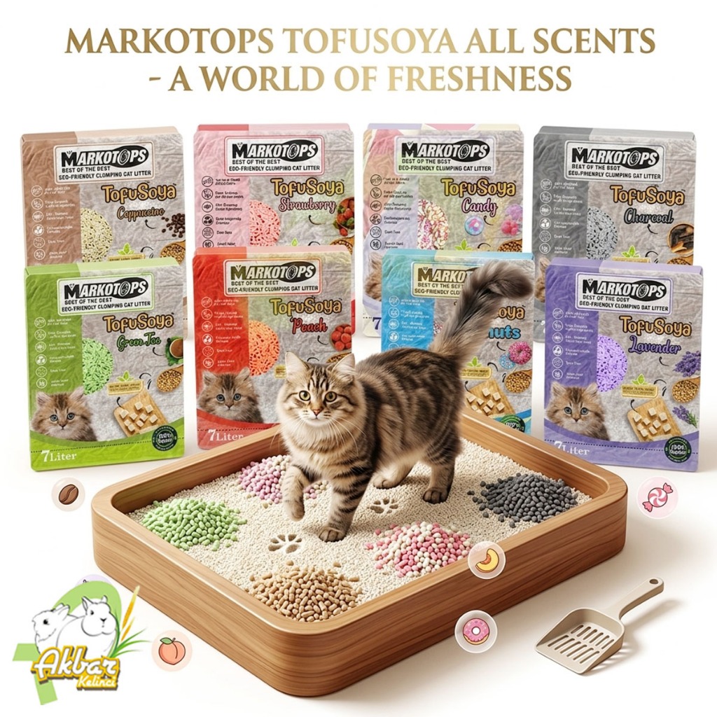 MARKOTOPSs Soya Tofu 7 Liter | Pasir Kucing Markotop Tofu Soya 7L Gumpal Wangi