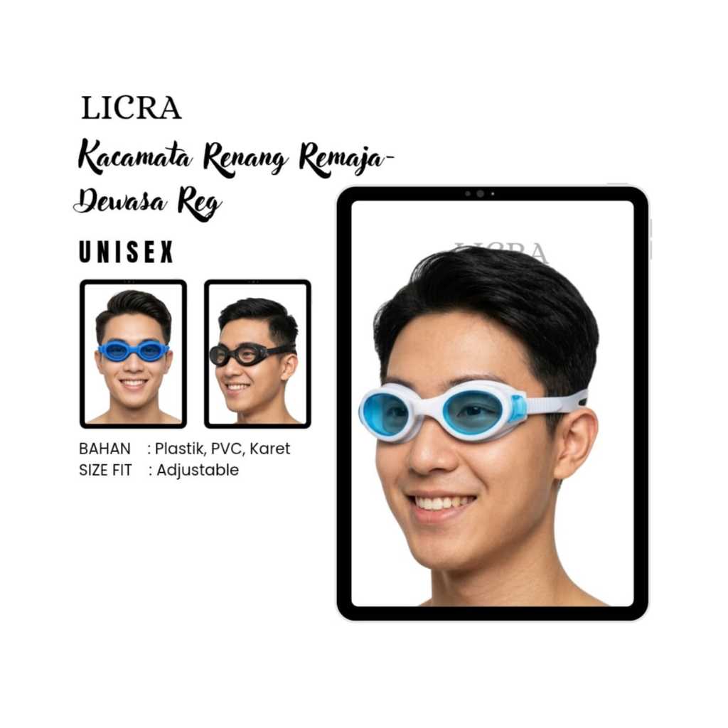 LICRA Kacamata Renang Remaja Dewasa Tipe 145 Unisex Swimming Goggles Anti FogLY002