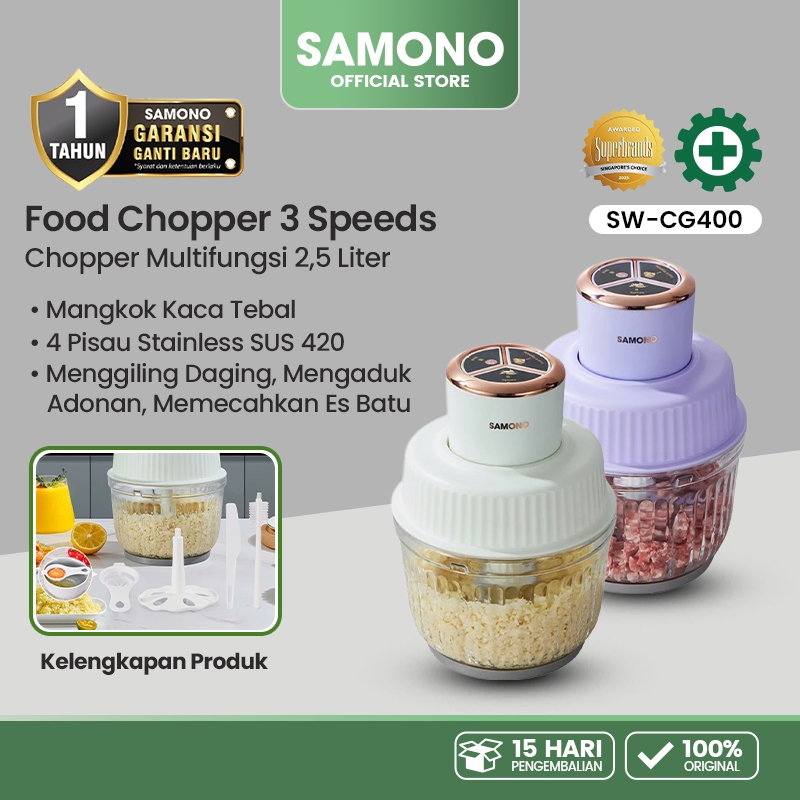 SAMONO Food Chopper 2.5L Multifungsi chopper bumbu dan daging chopper kaca chopper low watt samono c