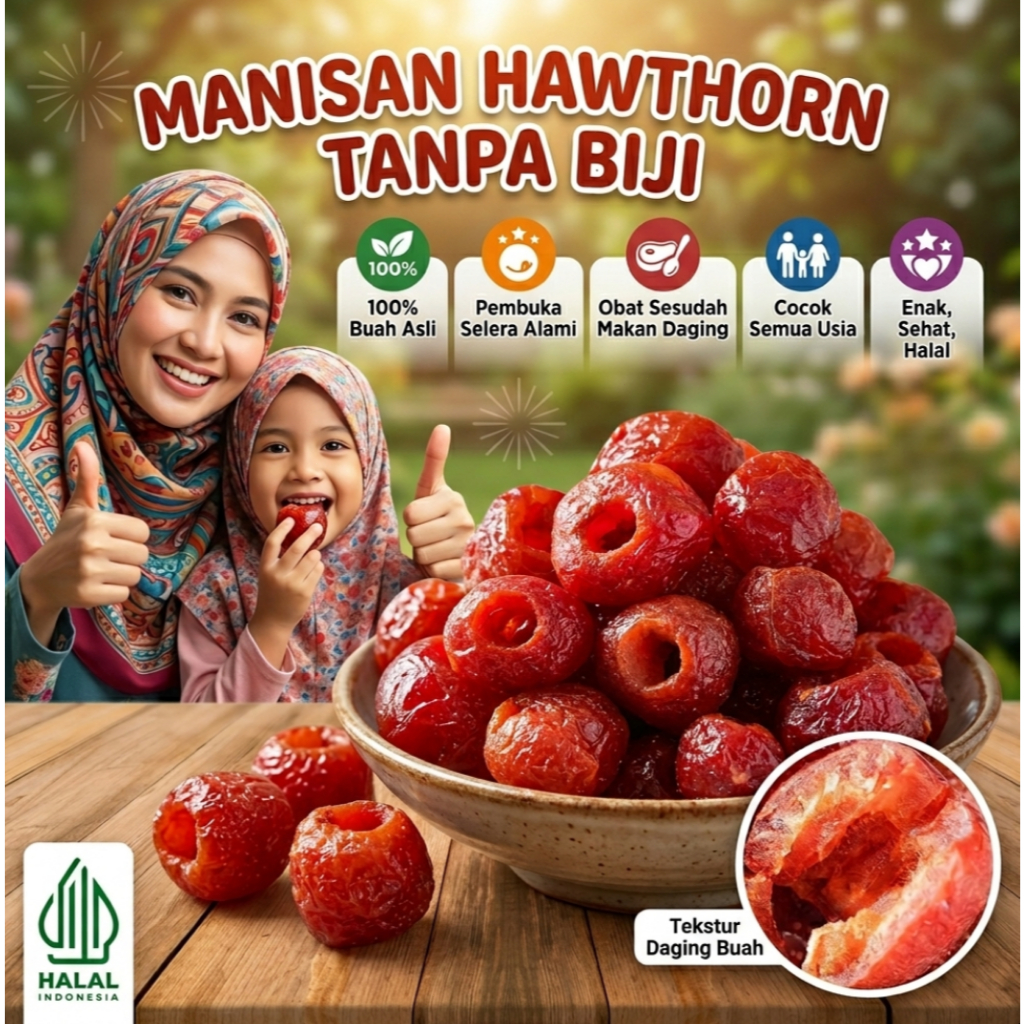 COD[Membantu Pencernaan]Kemasan Individual Buah Haw Fluffy 125g/Hawthorn Kering/Freeze Dried 100% Bu