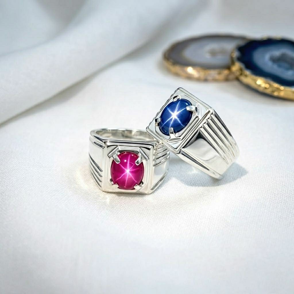 Cincin Pria Perak Asli Batu Amerika Star Tidak Luntur Anti Karat Etalase 94