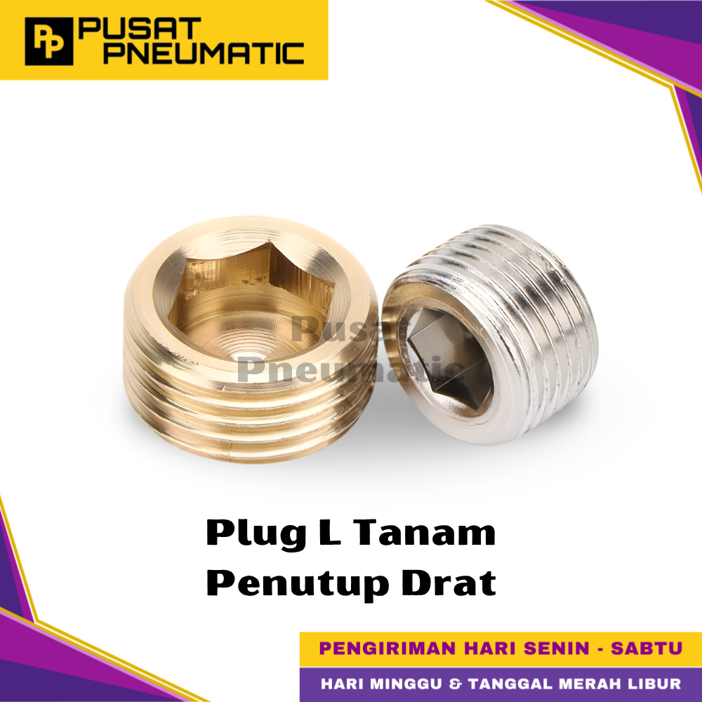 Plug 3/4" Baut L tanam ukuran 3/4" (m26) penutup drat
