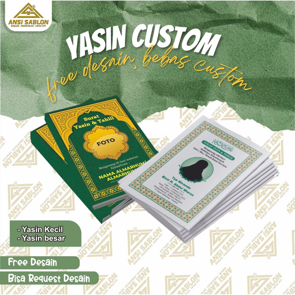 Buku Yasin Costum/Kecil/Besar