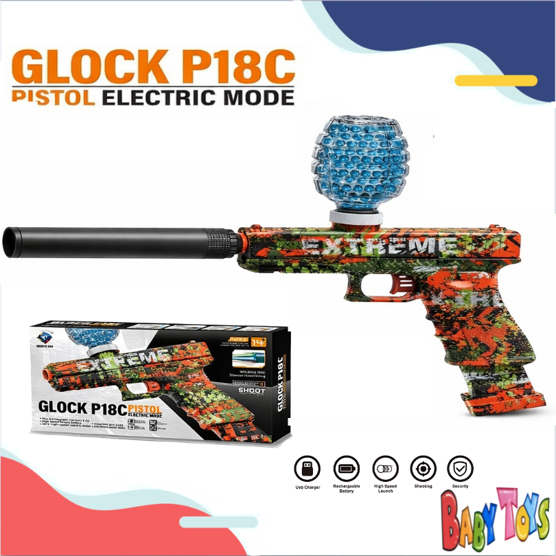 BabyToys Mainan Water Gel Blaster Elektrik Otomatis Toy Gun P18C Gell Anak Laki Laki Electric Guns