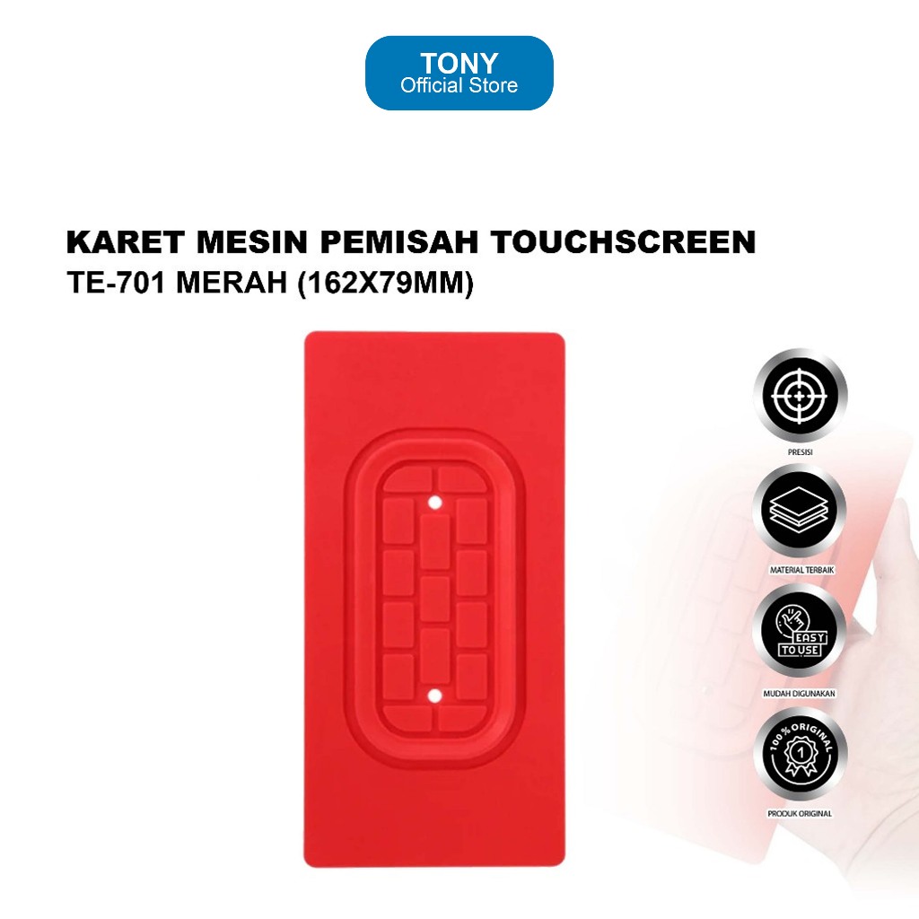 KARET SEPARATOR LCD TELIJIA TE-701 162X79MM ORIGINAL - RUBBER PAD SEPARATOR TELIJIA TE-701 MERAH ORI